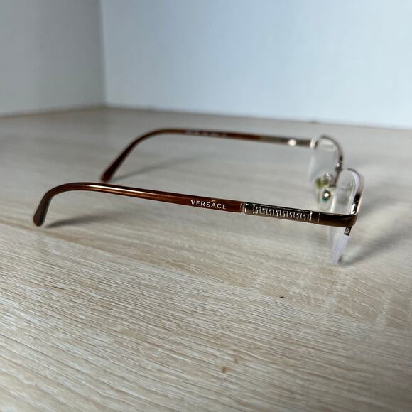 NWOT Versace Mod.1066 1053 Eyeglasses Brown Silver Half Rim Frames 50-18-135 - Picture 9 of 9